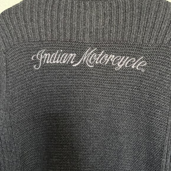 Indian Motorcycle Lucky Brand Full Zip Sweater Jacket Charcoal Gray  M GORPCORE - Picture 6 of 10
